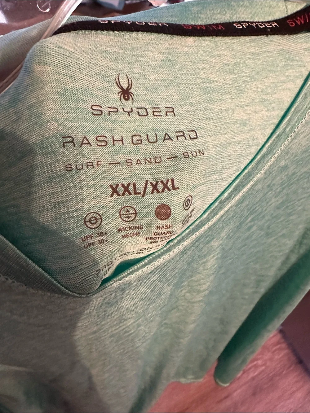 Spyder Mint Green Heather Rash Guard Tee